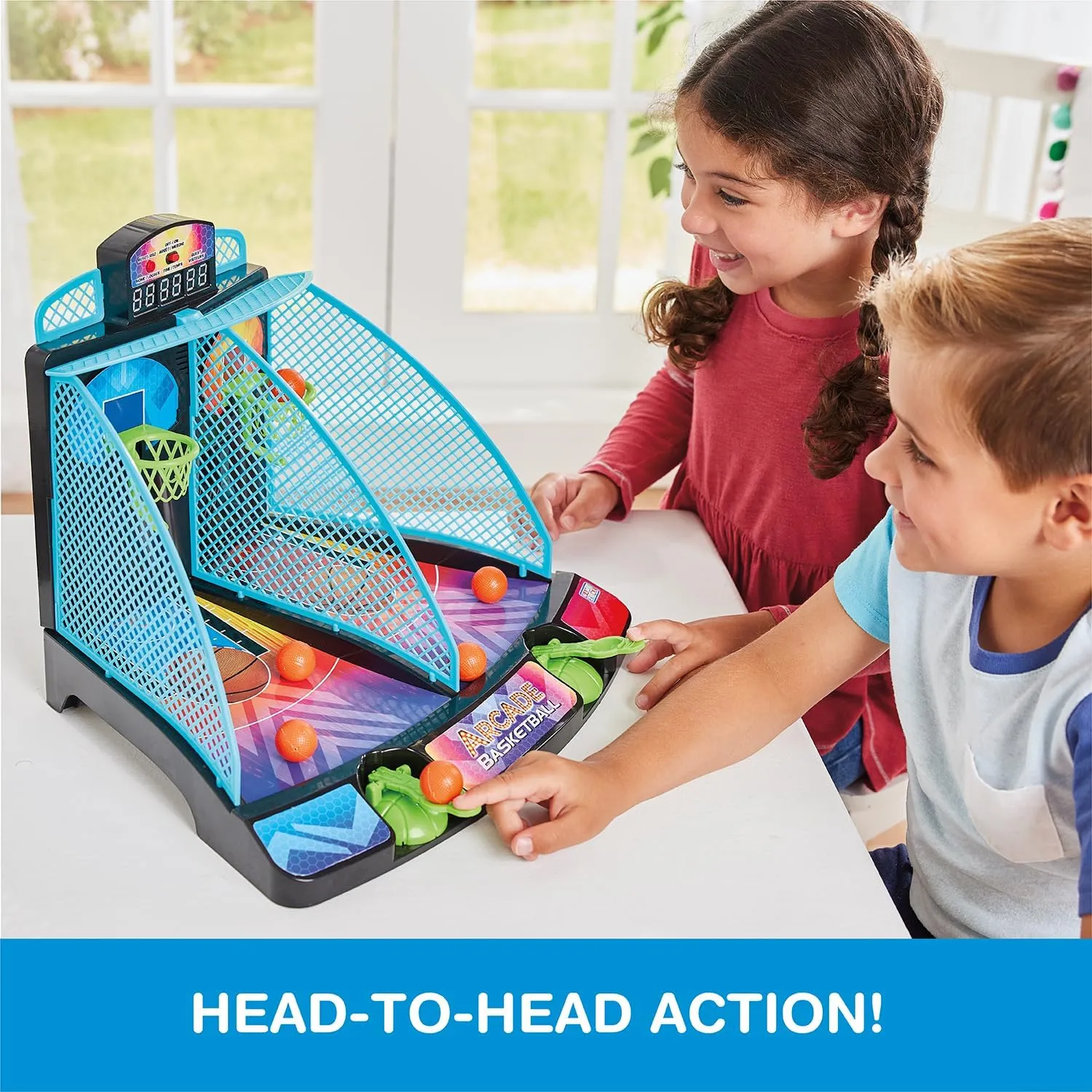 Game Zone Arcade Basketball - Fast-paced and Interactive Tabletop Multiplayer Game for Ages 6  - Combines Skill & Hand-Eye Coordination - Perfect for Both Indoor and Outdoor Use