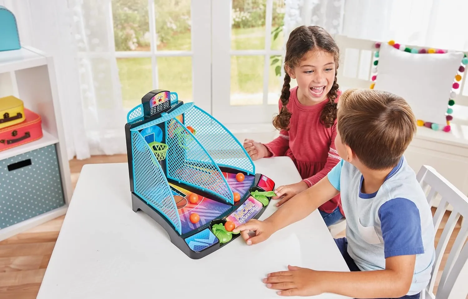 Game Zone Arcade Basketball - Fast-paced and Interactive Tabletop Multiplayer Game for Ages 6  - Combines Skill & Hand-Eye Coordination - Perfect for Both Indoor and Outdoor Use