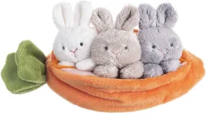 GANZ Bunny and Carrot Learn and Grow Peekaboo & Counting Plush, 4-Piece Set