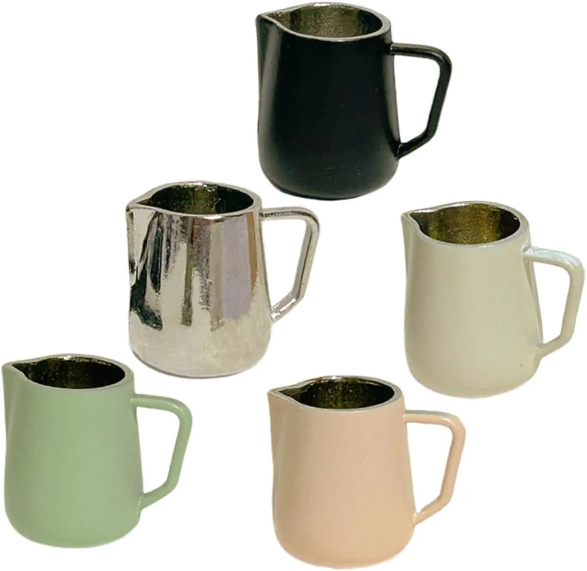 Garneck 2sets 5pcs Miniature Frothing Jugs Tiny Coffee Cups for Dollhouse Decor for Espresso Shots Enhance Creativity Hands Skills Vividly Designed 5pcs*2