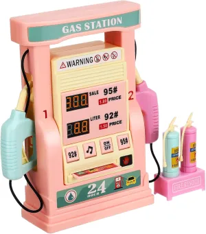 Gas Station Simulation Miniature Refueling Station with Talking Feature Interactive Playhouse for Educational Role Play Realistic Design for Hands Learning
