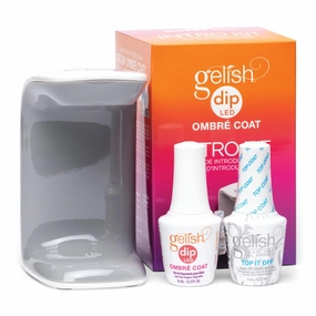 Gelish Ombre Dip Powder Coat Intro Kit – Dip Powder Nail Kit with Top Coat & LED Light, Long-Lasting Manicure, Professional Quality for DIY & Salon Nails, Easy Application.