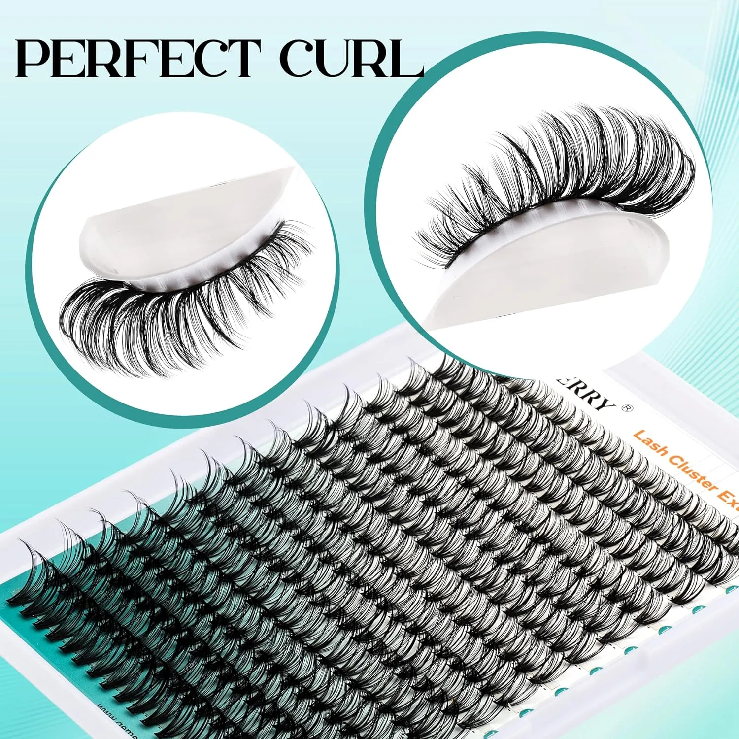 GEMERRY Thick Lash Clusters Kit Fluffy Lash Extension Kit Cluster Lashes 280Pcs D Curl Eyelash Extension Kit With Bond and Seal, Lash Tweezers, DIY Lash Extension(100P-8-16mm)