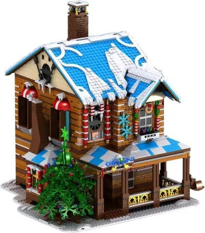 General Jim's Winter Theme Christmas City Building Blocks Set - Musical Christmas Bricks House with Lights - Great Family Build or for Teens and Adults