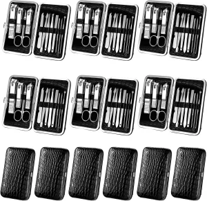Geosar 12 Sets Manicure Set Nail Clippers Set Pedicure Kit 12 in 1 Stainless Steel Professional Grooming Kits Nail Care Tools with Travel Case for Men Women(Classic Style)
