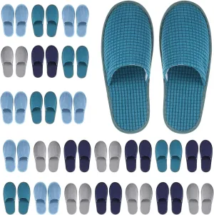 Geyoga 24 Pairs House Slipper for Guest Washable Reusable Soft Non Slip Disposable Slipper for Travel Hotel Spa Wedding Party Shoeless Home Coral Fleece