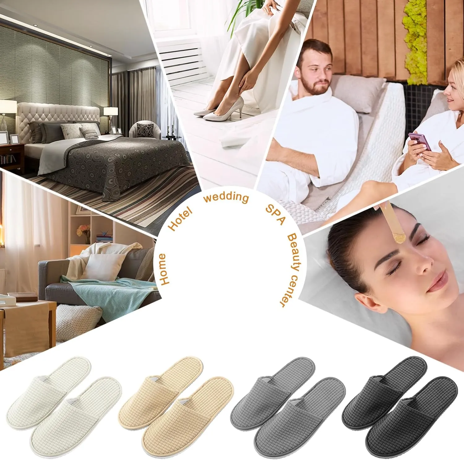Geyoga 24 Pairs House Slipper for Guest Washable Reusable Soft Non Slip Disposable Slipper for Travel Hotel Spa Wedding Party Shoeless Home Coral Fleece