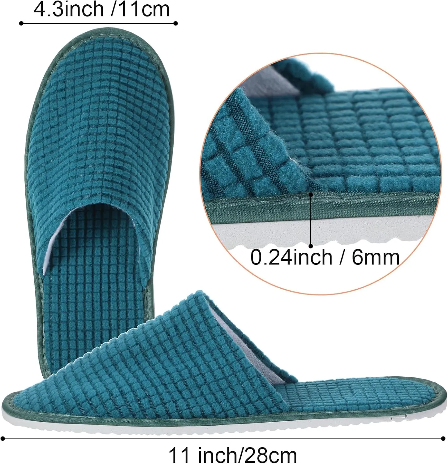 Geyoga 24 Pairs House Slipper for Guest Washable Reusable Soft Non Slip Disposable Slipper for Travel Hotel Spa Wedding Party Shoeless Home Coral Fleece