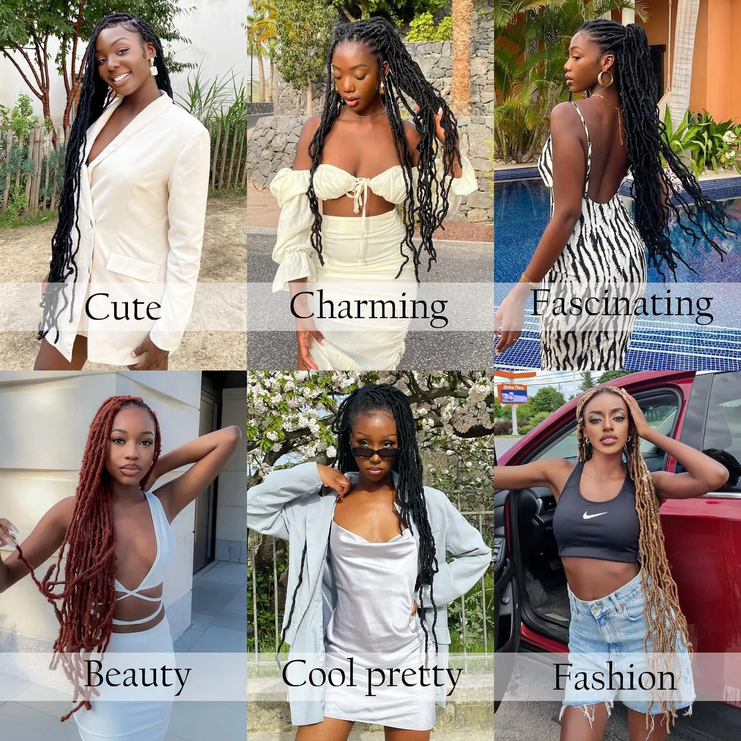 Ginger Faux Locs Crochet Hair Soft Locs 24 inch 7 Packs Braiding Hair Natural Butterfly Locs Crochet Hair For Black Women Goddess Locs Crochet Hair (24 Inch (Pack of 7), 350#)