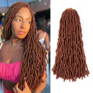 Ginger Faux Locs Crochet Hair Soft Locs 24 inch 7 Packs Braiding Hair Natural Butterfly Locs Crochet Hair For Black Women Goddess Locs Crochet Hair (24 Inch (Pack of 7), 350#)