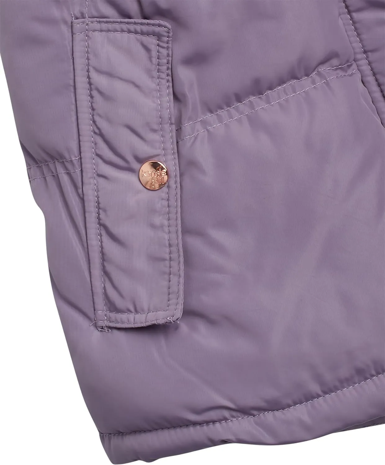 Girls' Quilted Puffer Jacket - Faux Memory Belted Winter Coat for Girls with Cozy Sherpa Lining (7-16)