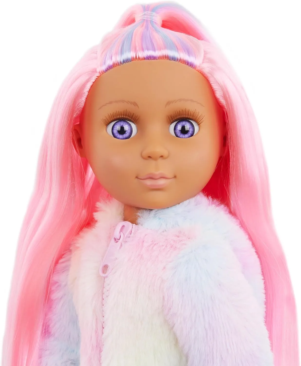 Glitter Girls – 14-inch Bendable Doll – Pink Hair & Violet Eyes – Onesie Clothes for Dolls – Onesie Clothes for Dolls – Toys for Kids 3 Years  – Rafa & GG Bedtime Playset