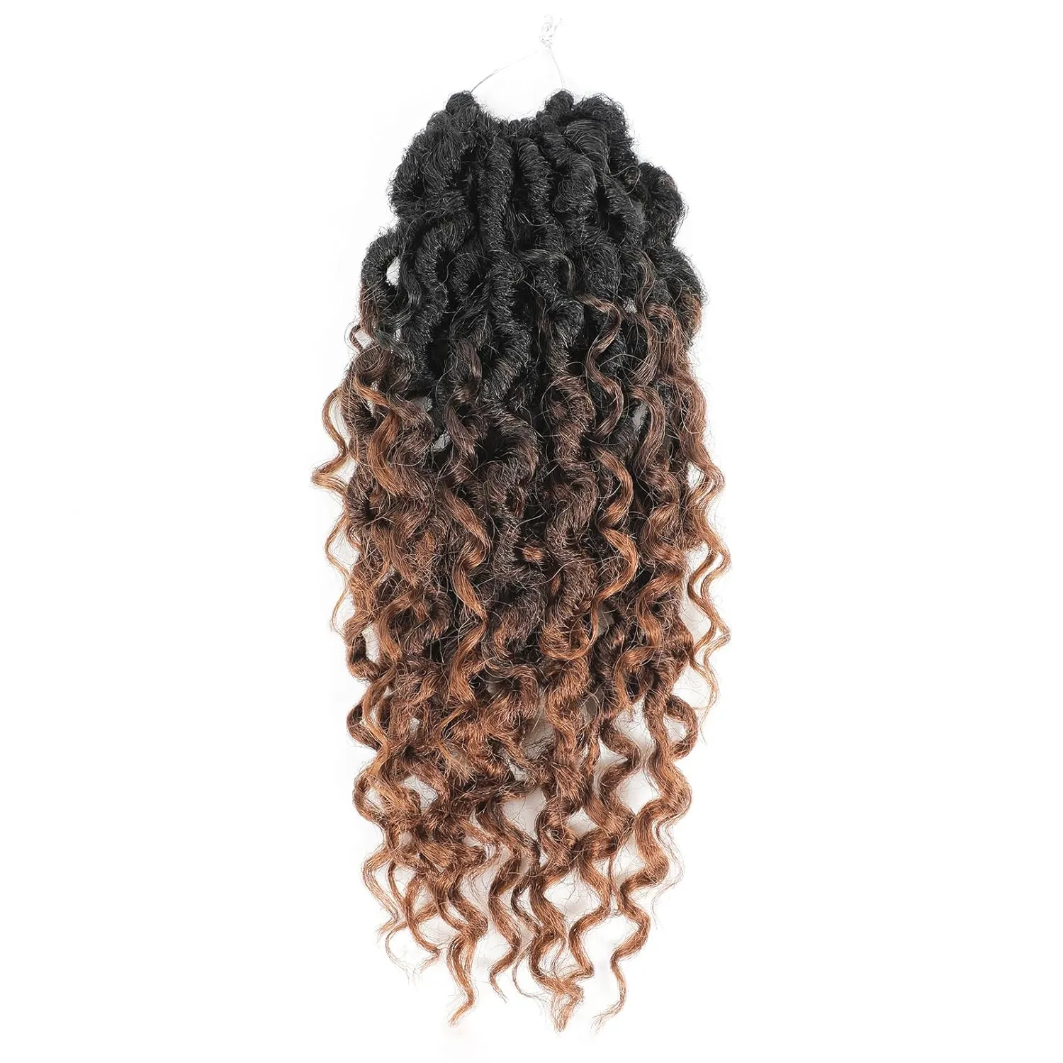 Goddess Locs Crochet Hair 10 Inch PreLooped Crochet Hair for Black Women 6 Packs Crochet Faux Locs With Curly Ends Ombre Brown T1b/4/30