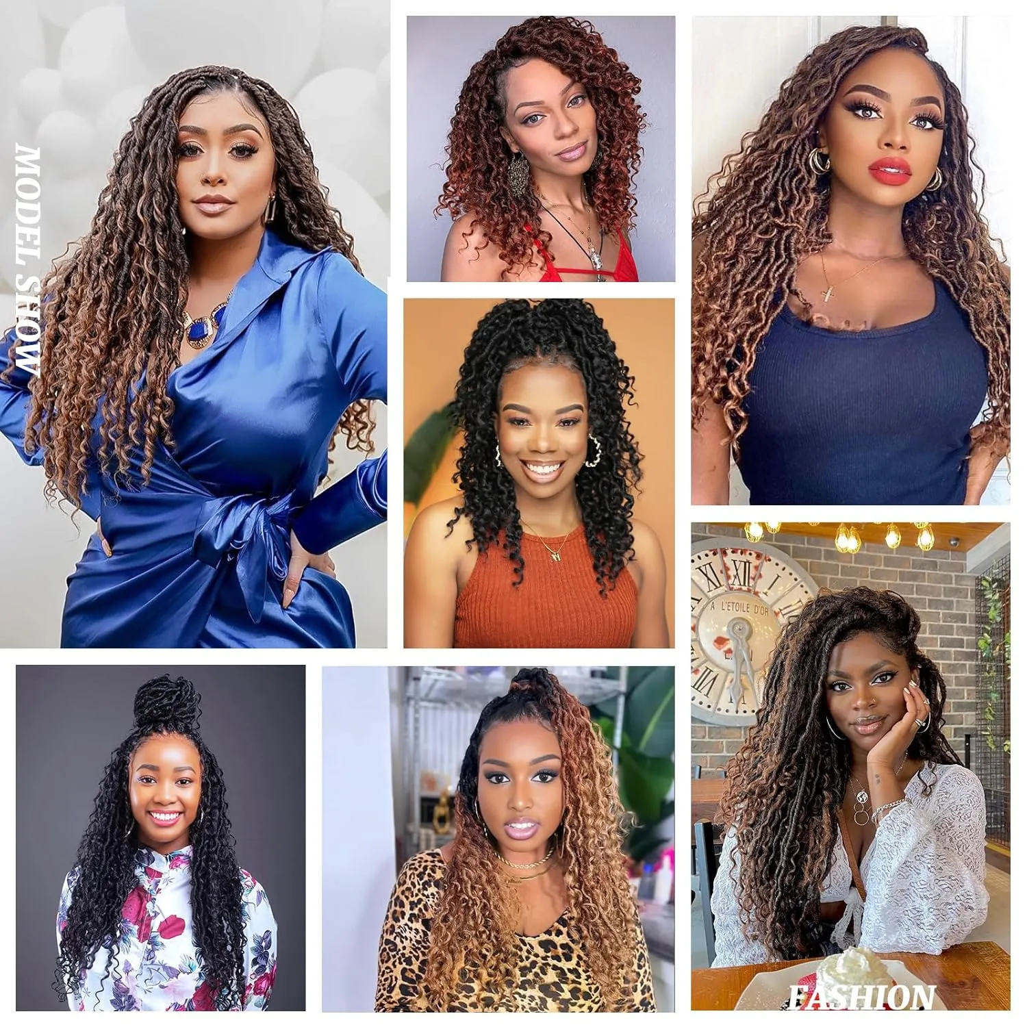 Goddess Locs Crochet Hair 10 Inch PreLooped Crochet Hair for Black Women 6 Packs Crochet Faux Locs With Curly Ends Ombre Brown T1b/4/30