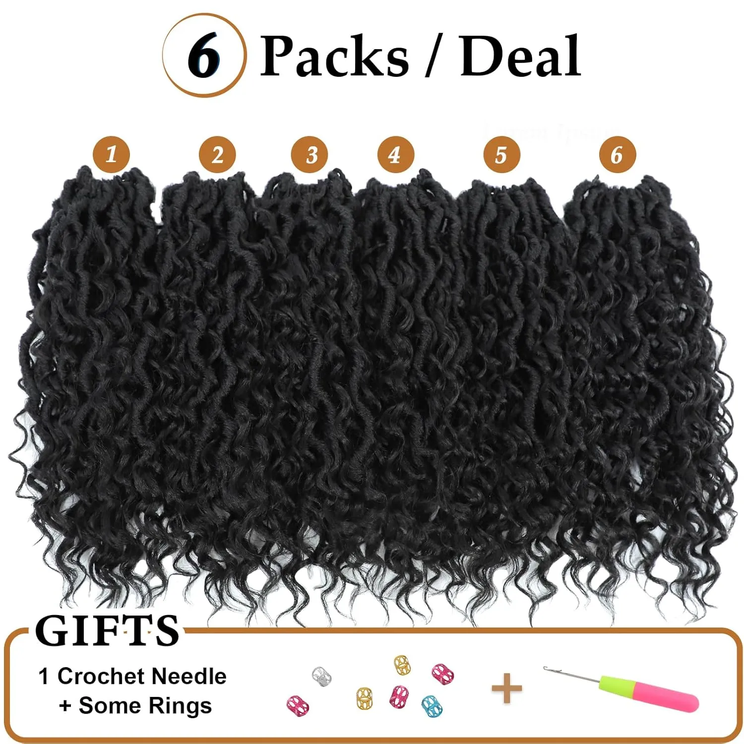 Goddess Locs Crochet Hair 12 Inch Faux Locs Crochet Hair for Black Women Pre looped 6 Packs Boho Crochet Locs with Curly Ends 1B