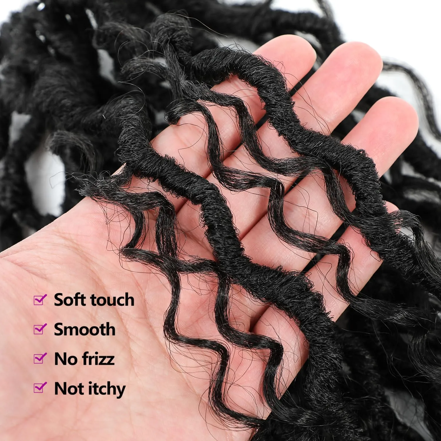 Goddess Locs Crochet Hair 12 Inch Faux Locs Crochet Hair for Black Women Pre looped 6 Packs Boho Crochet Locs with Curly Ends 1B