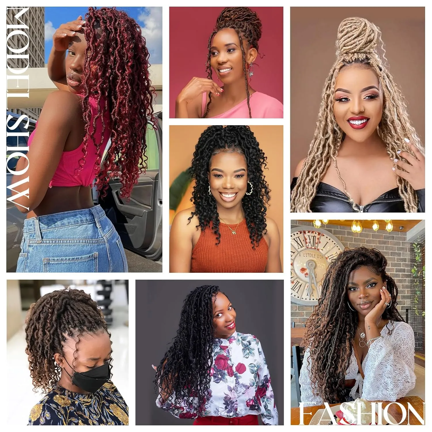 Goddess Locs Crochet Hair 12 Inch Goddess Faux Locs Crochet Hair for Black Women Long-Lasting & Low-Maintenance 6 Packs Blond Boho Crochet Locs with Curly Ends for Full Head