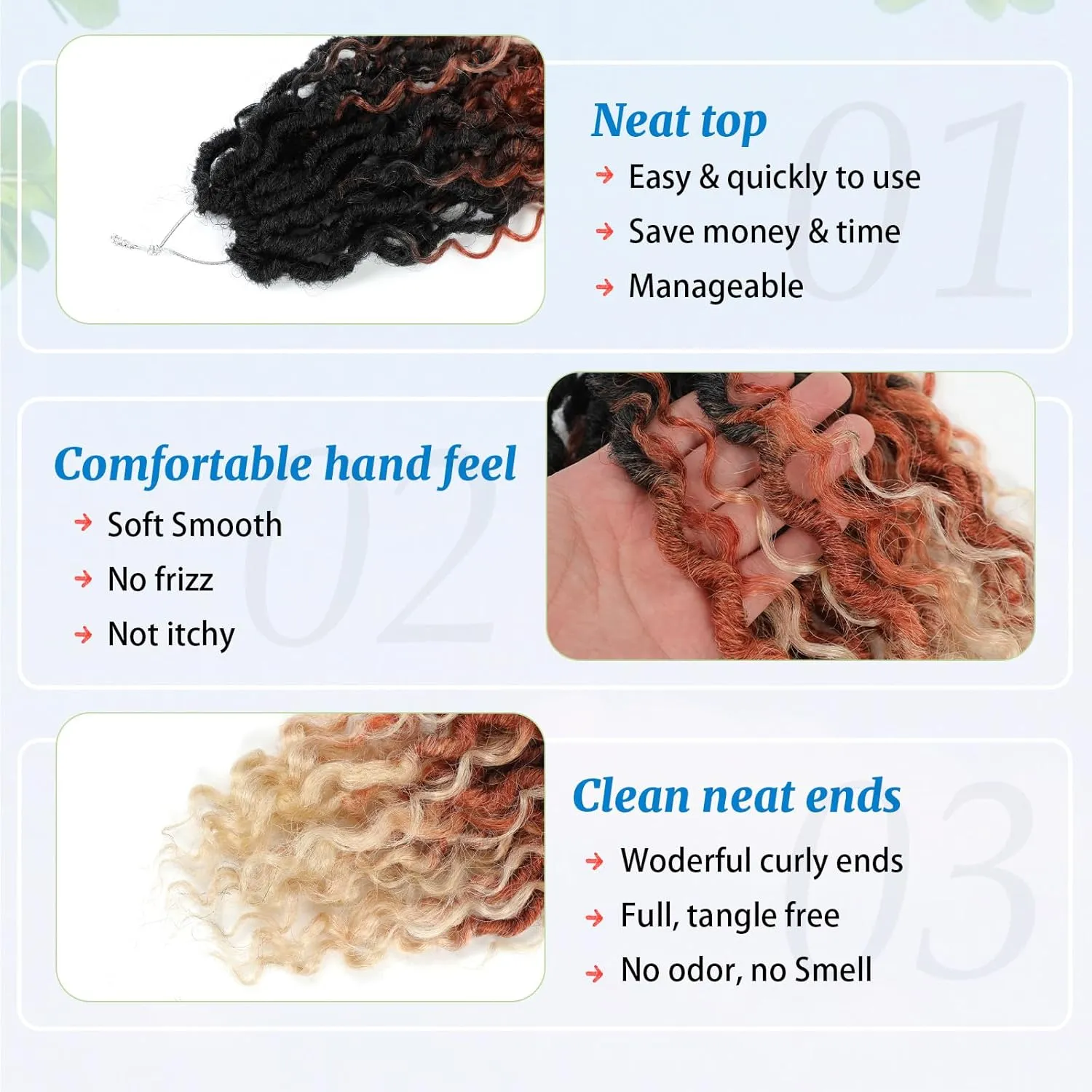 Goddess Locs Crochet Hair 12 Inch Goddess Faux Locs Crochet Hair for Black Women Long-Lasting & Low-Maintenance 6 Packs Blond Boho Crochet Locs with Curly Ends for Full Head