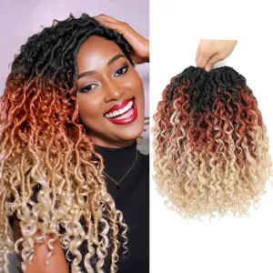 Goddess Locs Crochet Hair 12 Inch Goddess Faux Locs Crochet Hair for Black Women Long-Lasting & Low-Maintenance 6 Packs Blond Boho Crochet Locs with Curly Ends for Full Head