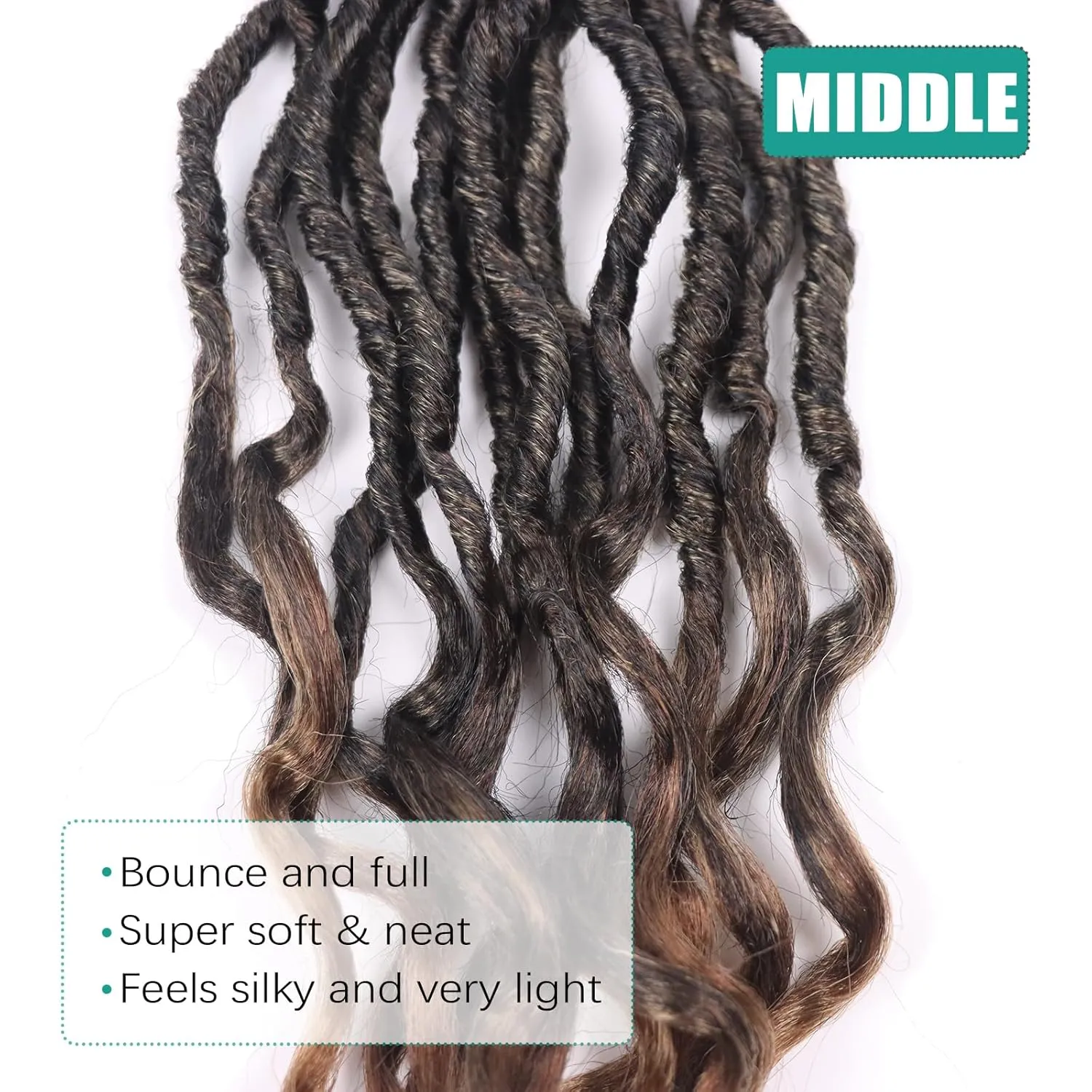 Goddess Locs Crochet Hair 18 Inch 8 Packs Soft Faux Locs Crochet Hair for Black Women Pre Looped Deep Wave Crochet Braids with Curly Ends Synthetic Hair Extensions (18 Inch/Pack of 8, 1B/30/27)