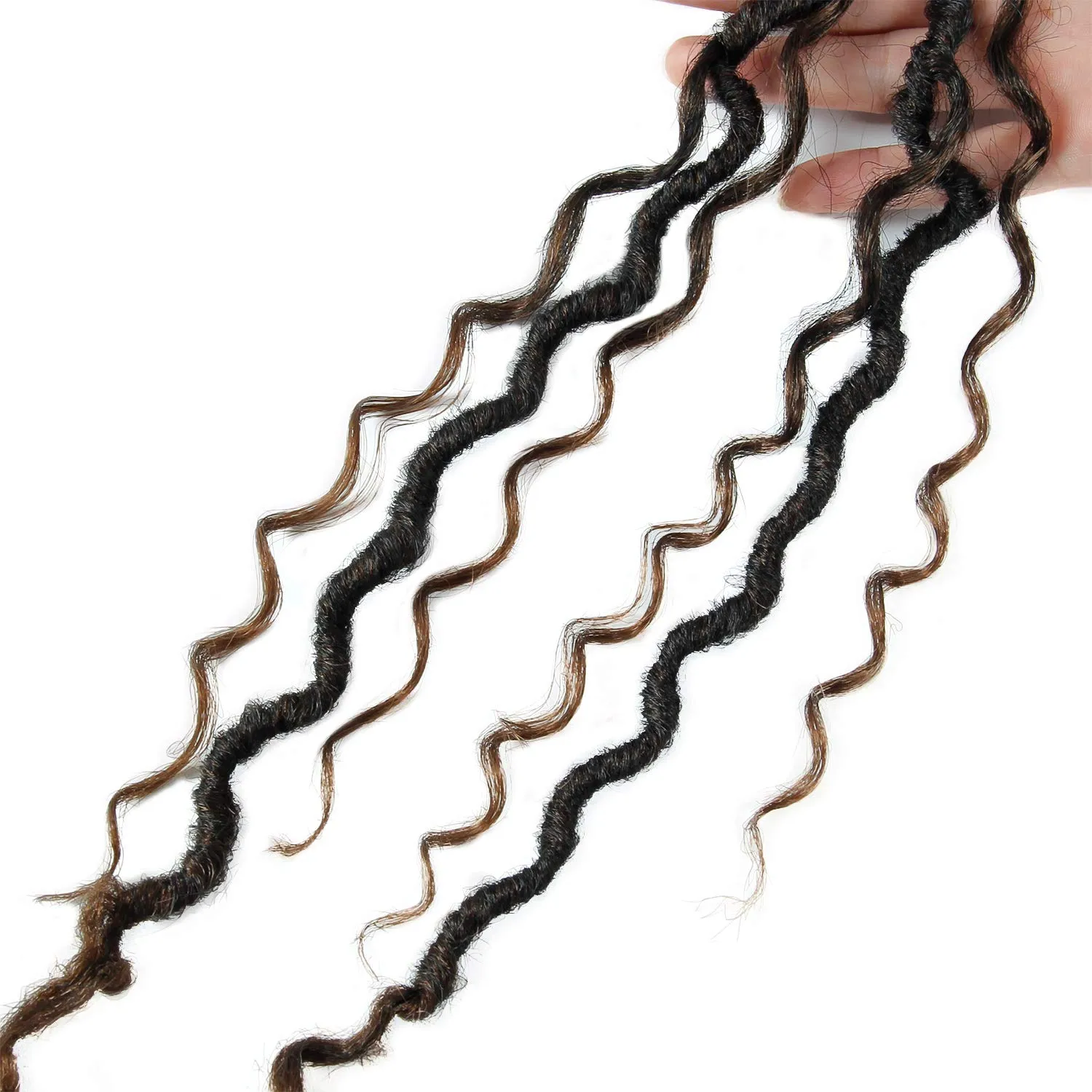 Goddess Locs Crochet Hair 18Inch Pre Looped Curly Faux Locs Crochet Hair,Hippie Locs Fauxlocs Bohemian Crochet Braids Hair for Black Women 4Packs(1B/30, 18inch) …