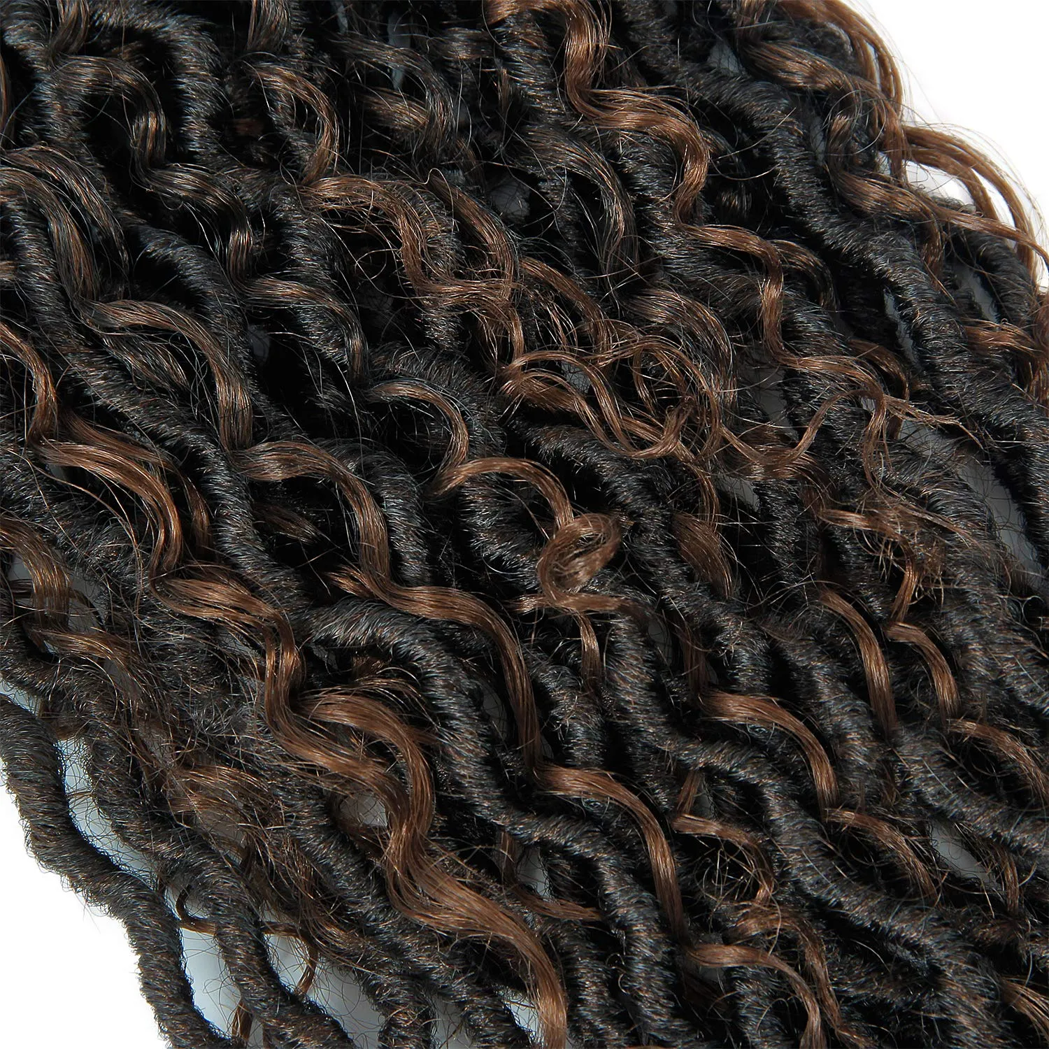 Goddess Locs Crochet Hair 18Inch Pre Looped Curly Faux Locs Crochet Hair,Hippie Locs Fauxlocs Bohemian Crochet Braids Hair for Black Women 4Packs(1B/30, 18inch) …