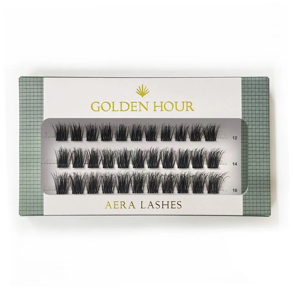 Golden Hour DIY Lash Extensions Kit, Fluffy Full-Volume Clusters, 10-16mm Length, 44 Clusters