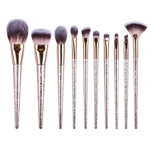 Golden Years Makeup Brush Set 10pcs Premium Makeup Brushes, Glorious Professional Makeup Kit Eyeshadow Brush Kabuki Brush for Powder Foundation Cosmetic Brushes Set