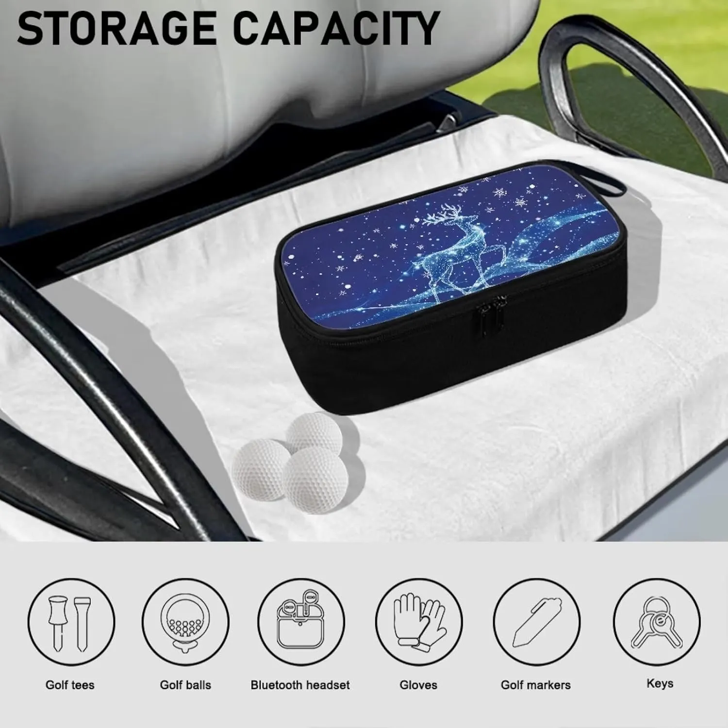 Golf Ball Bag Pouch, Golf Essentials Accessory Bag, Golf Valuables Pouch Golf Gifts for Men Golf Accessories Case Bag