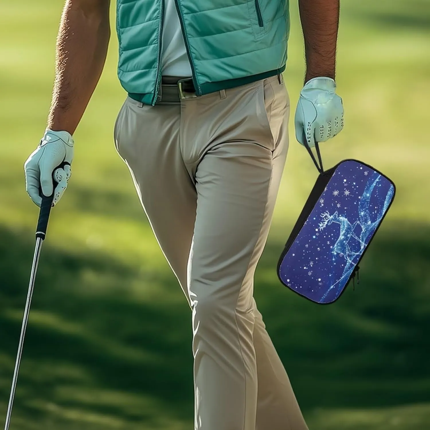 Golf Ball Bag Pouch, Golf Essentials Accessory Bag, Golf Valuables Pouch Golf Gifts for Men Golf Accessories Case Bag