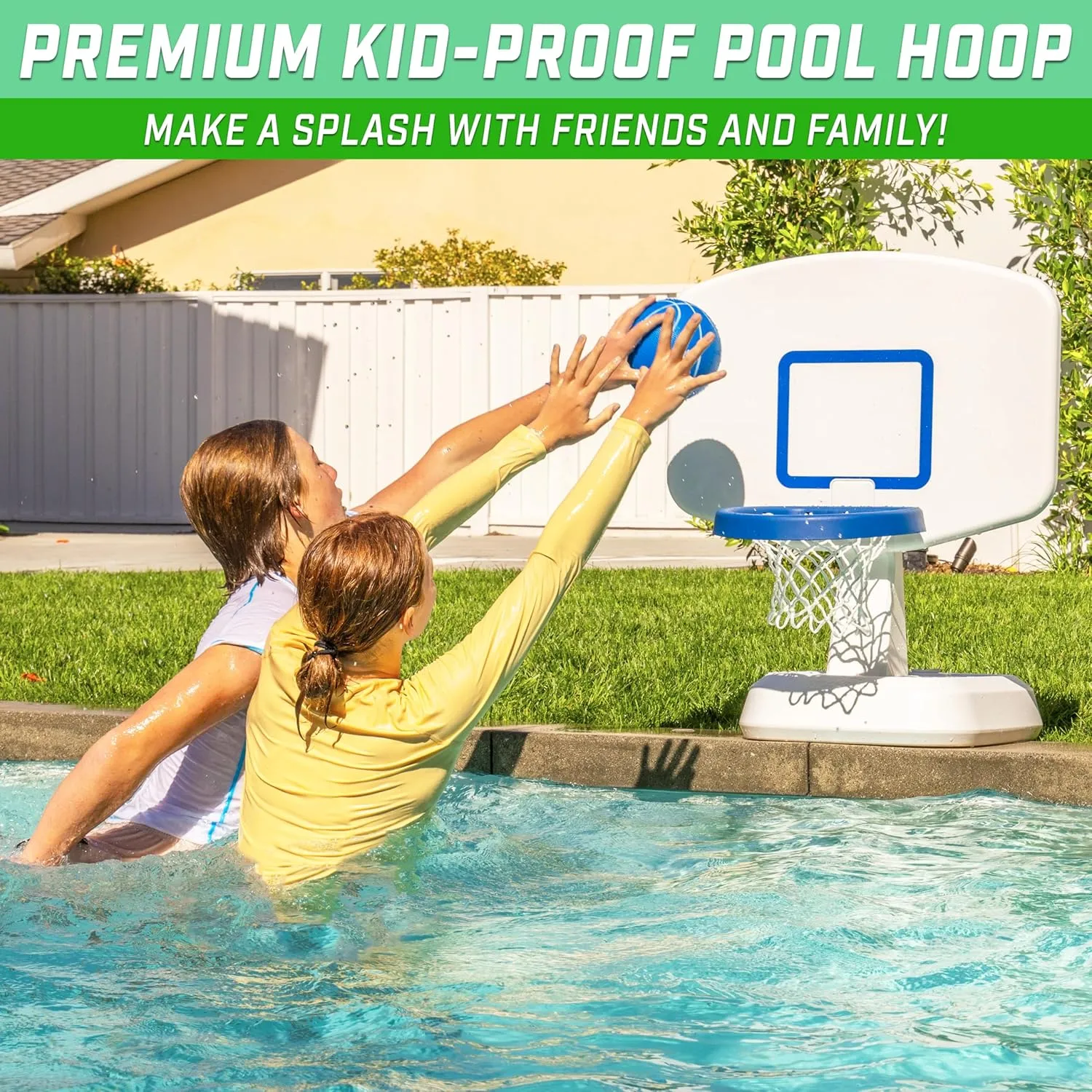 GoSports Splash Hoop Classic Swimming Pool Basketball Game - Blue or White