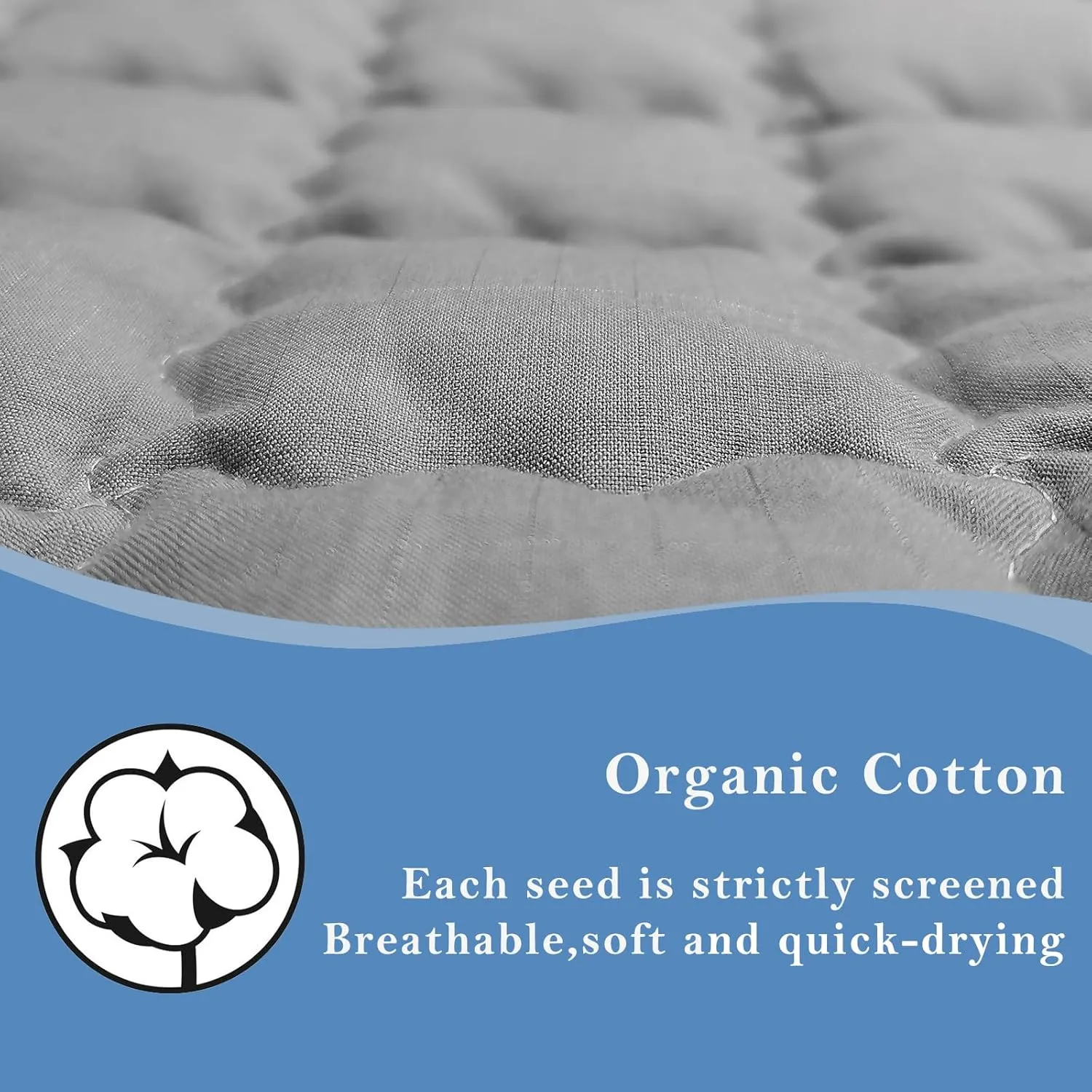 Grounding Mat Cotton Bed Pad Silver Fiber Quilted Grounded Play Mat 34.2x50 in Earth Connected Cloud Bedding with Cord
