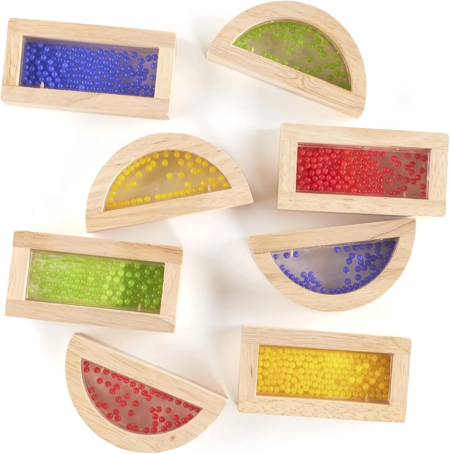 Guidecraft Rainbow Blocks – Crystal Bead: Kids Educational and Learning Building Toys - Preschool Stacking Blocks