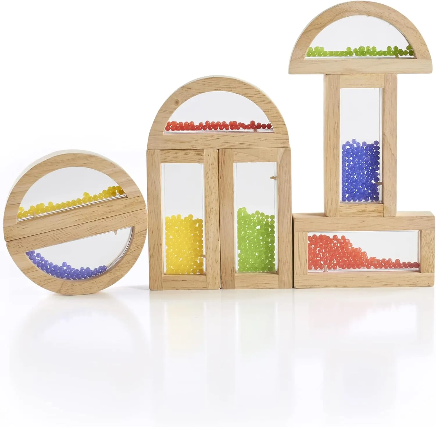 Guidecraft Rainbow Blocks – Crystal Bead: Kids Educational and Learning Building Toys - Preschool Stacking Blocks