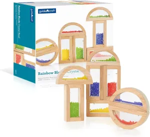 Guidecraft Rainbow Blocks – Crystal Bead: Kids Educational and Learning Building Toys - Preschool Stacking Blocks