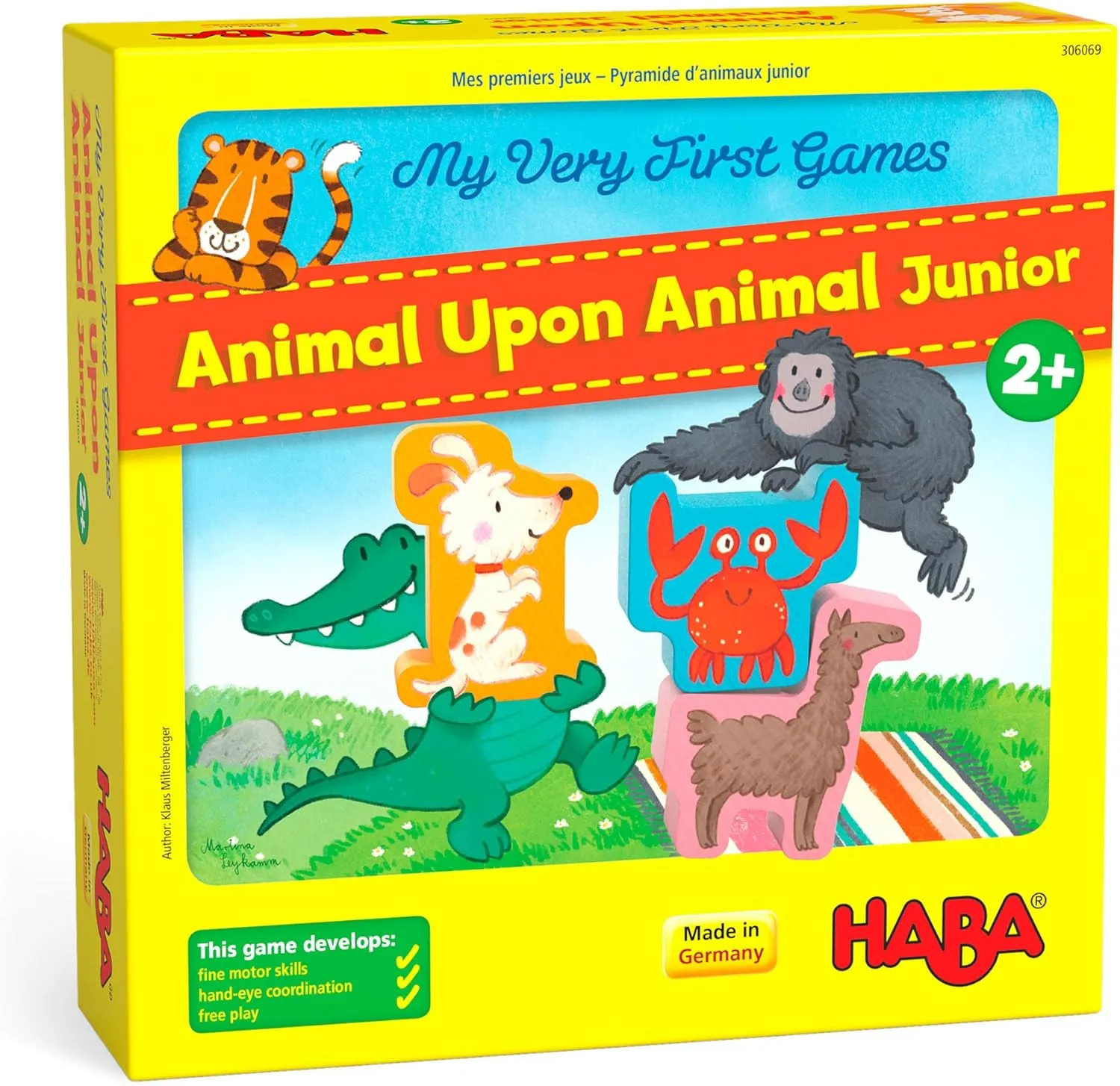 HABA My Very First Games - Animal Upon Animal Junior: Toddler Stacking Game for Preschool Learning Activities & Fun Family Games for Ages 2 