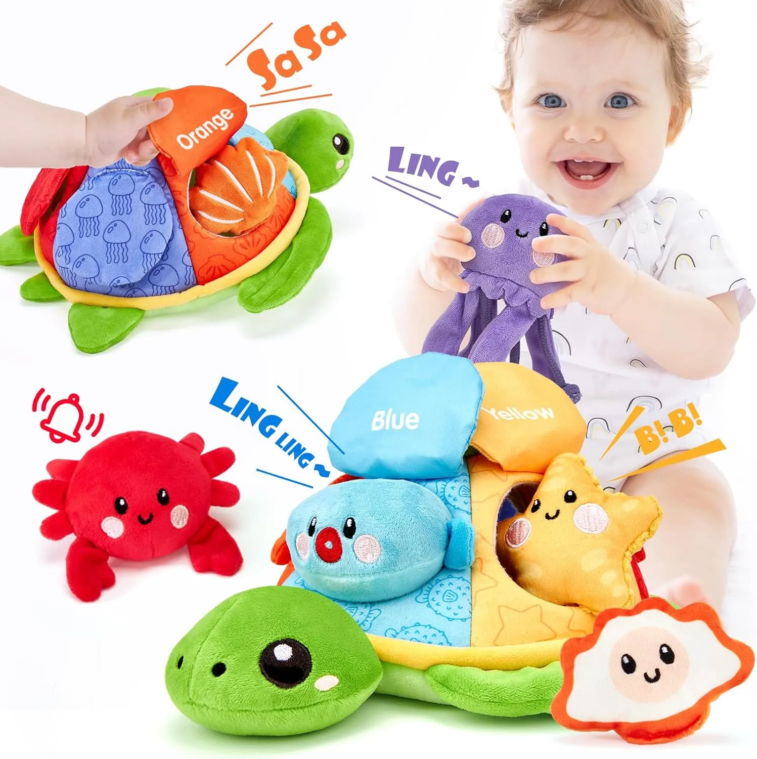 hahaland Baby Toys for 6-12 Months - 6 Months Old Baby Soft Crinkle Paper Sensory Montessori Toys for 0-6 6-12 Months Toddlers 1 Year Old Birthday Gift for Boys Girs