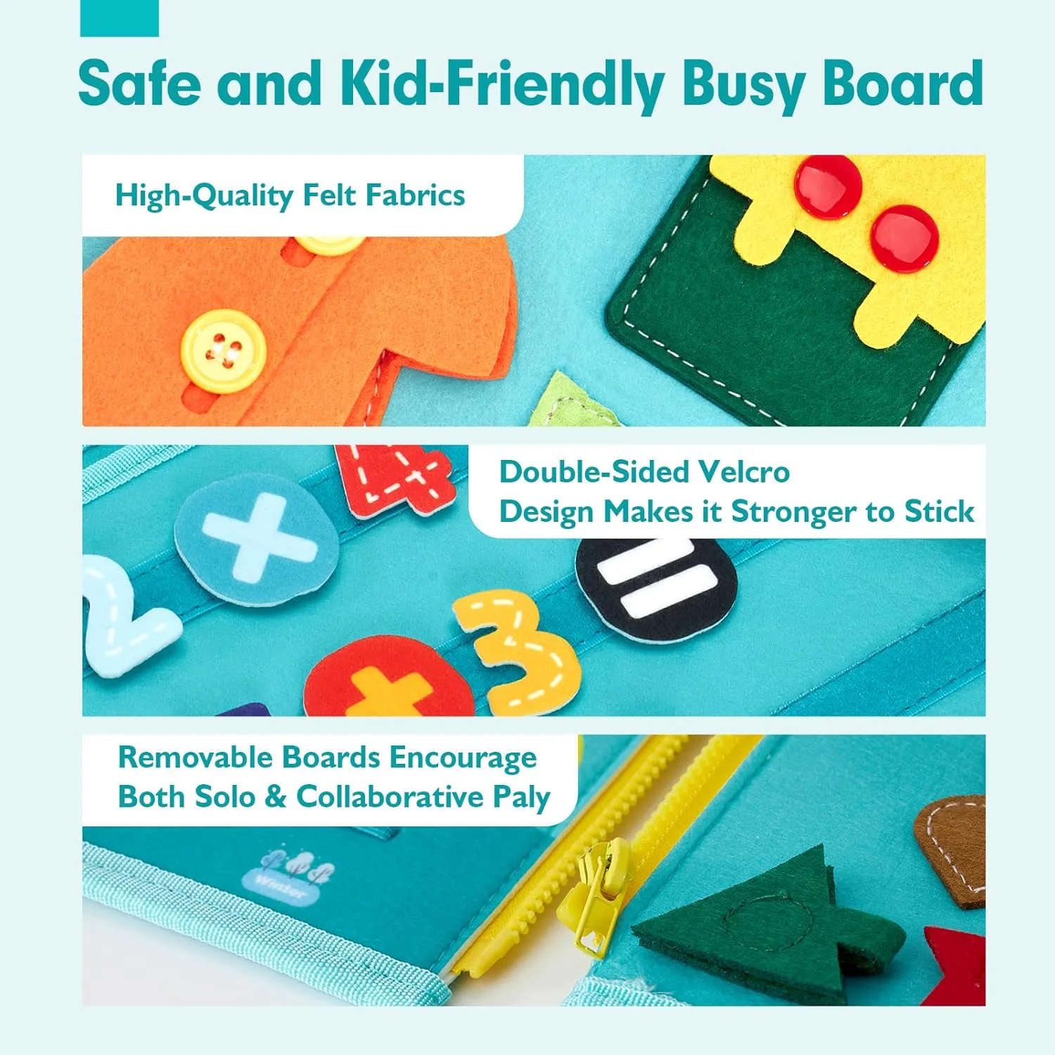 hahaland Busy Board for Toddlers Girls Montessori Toys for 3  Year Old Farm Animals Preschool Learning Activities Toddler Travel Toys for 3 