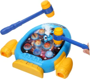 Hammer Whacking Interactive Space Themed Pounding Game for Safe Material Engaging Educational Activity for Ages and Up
