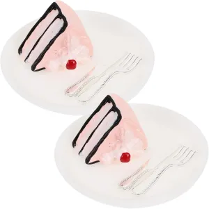 HANABASS 8 Sets Miniature Cake Dessert Dishes Decorative Mini House Scene Accessories for Dollhouse Kitchen Dining Realistic and Vivid Food Models for Collectors