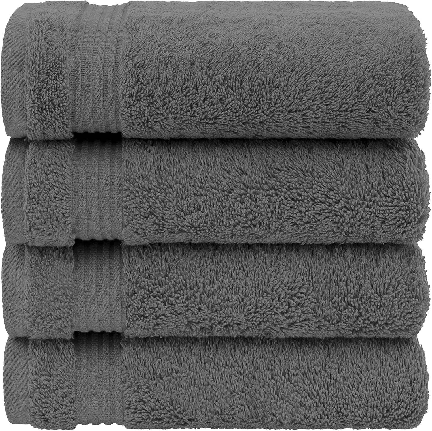 Hand Towels for Bathroom Set of 4, 100% Cotton Turkish Hand Towel Sets Clearance Prime, Soft Hand Face Towels, Dark Gray Hand Towels