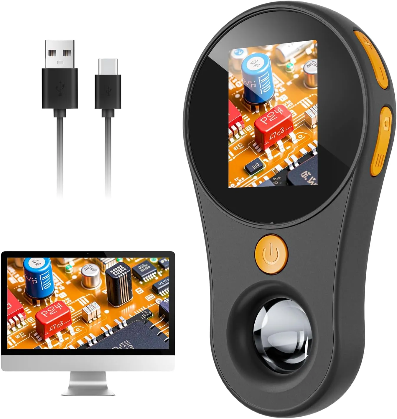 Handheld Digital Microscope for Kids Adults, SKYBASIC 500X Coin Microscopes Magnifying Glass, 2" Screen Portable Pocket Soldering Microscope Camera, Children Science Educational Fun Birthday Gift Toys