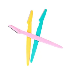 Happyyami Stainless Steel Eyebrow Razor Pieces Grooming Kit for Women Easy Trimming Travel Size Random Color
