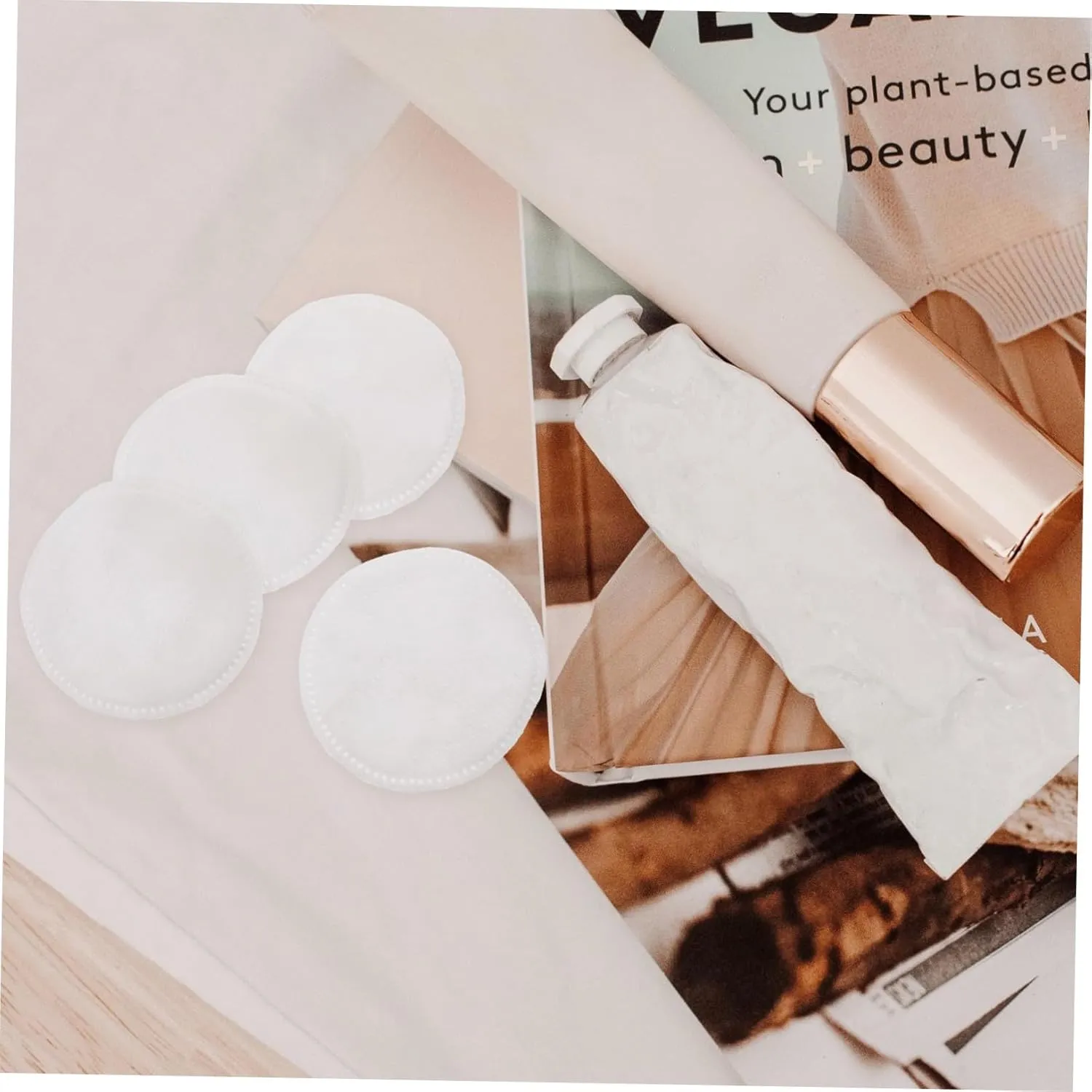 Hemoton 2sets Reusable Makeup Towels Soft Cotton Rounds for Face Powder Gentle Facial Cleaning Tool 200pcs*2