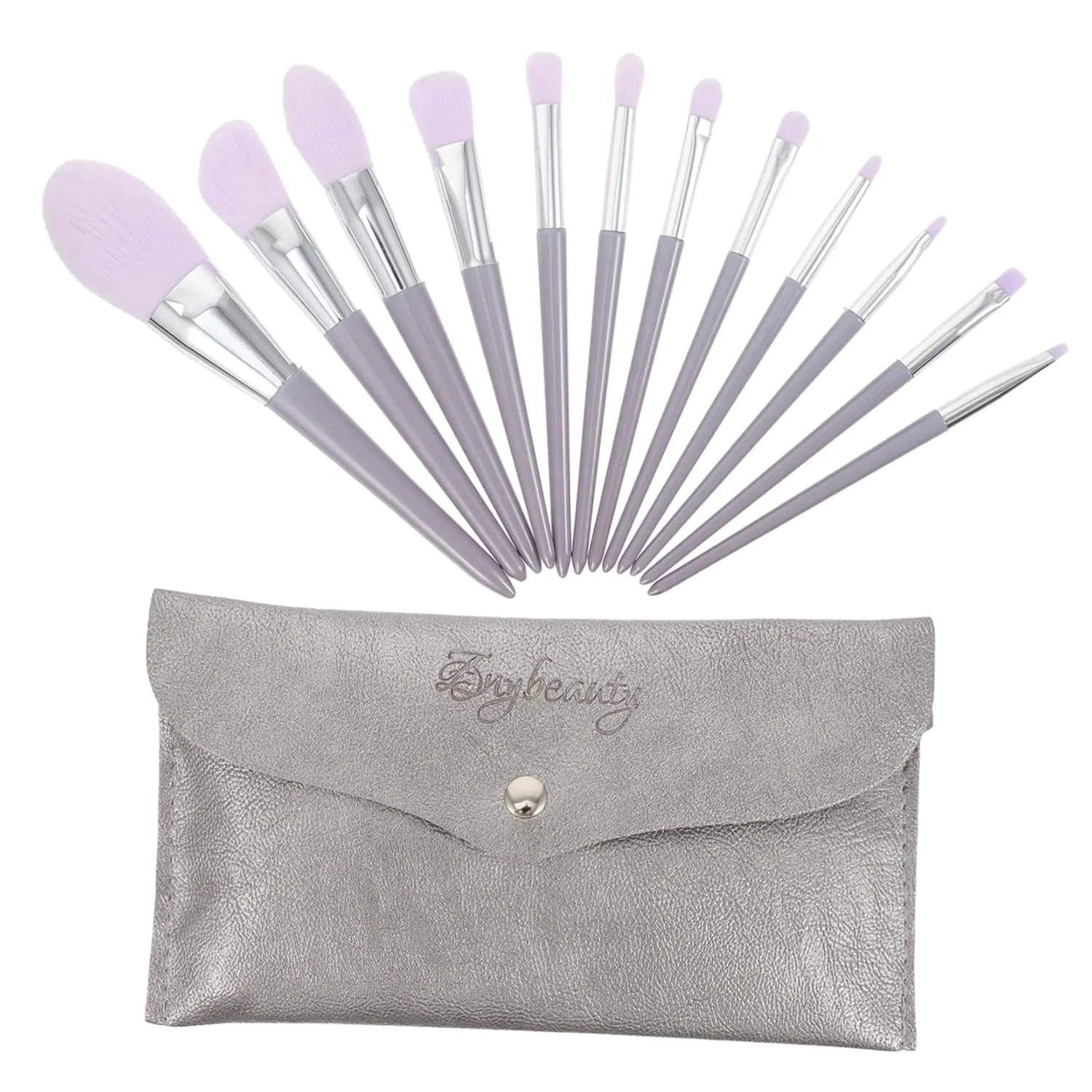 Hemoton Portable Makeup Brush Set for Women 12 Piece Brush Set Storage Case Blush Brush Fluffy Loose Powder Foundation Eyeshadow Eyebrow Brush for Travel