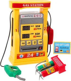 Hemoton Toy Gas Station Model Kit Creative DIY Gas Station for Boys and Girls Voice Prompt Math Enhancing Counting
