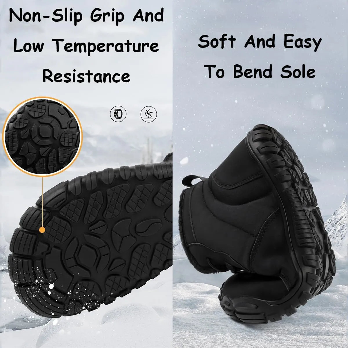 Hike Winter Footwear Barefoot Shoes Womens, Waterproof Hiking Boots, Wide Wide Toe Box Walking Shoes Men