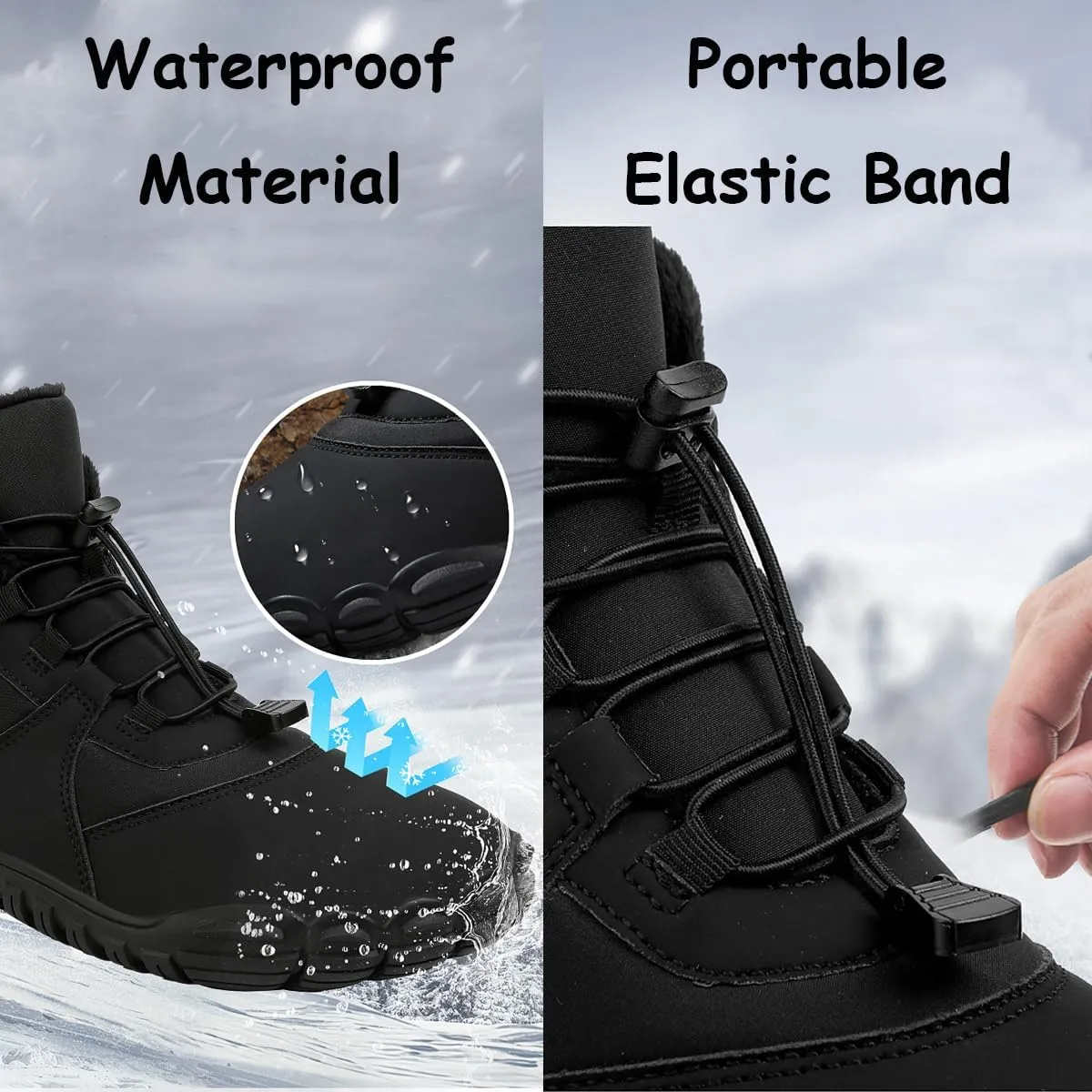 Hike Winter Footwear Barefoot Shoes Womens, Waterproof Hiking Boots, Wide Wide Toe Box Walking Shoes Men