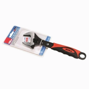 Hilka Adjustable Wrench Soft Grip 10" (250mm) Wide Jaw (35mm) - Professional Quality