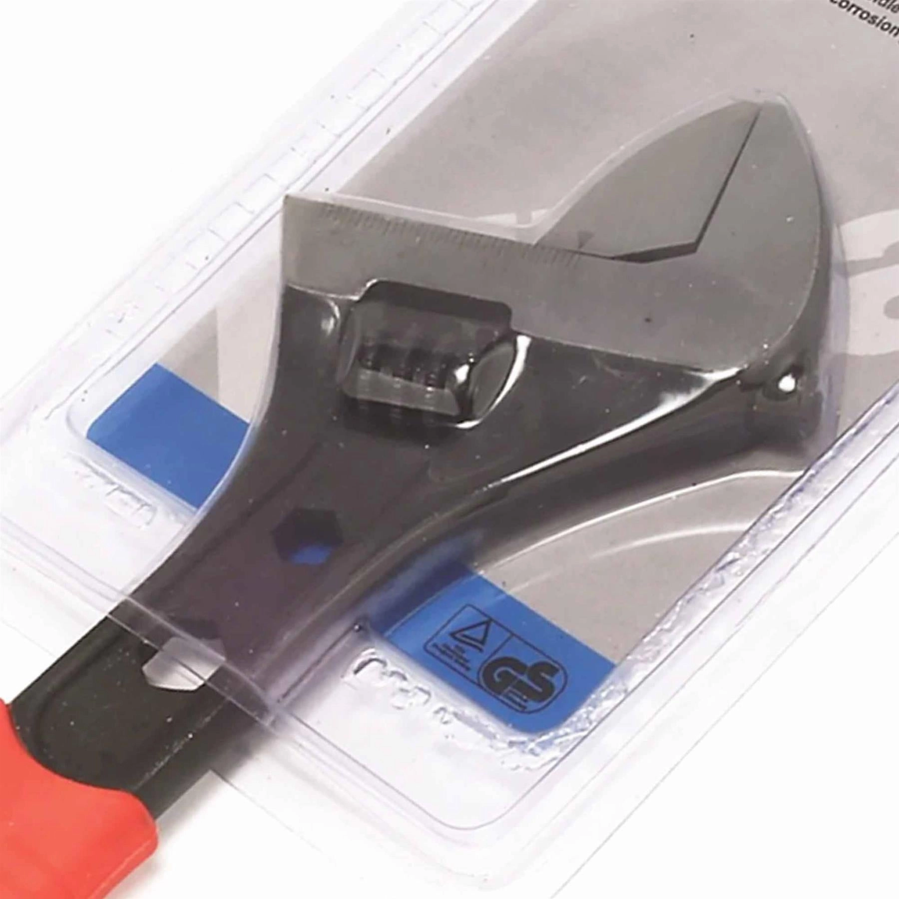 Hilka Adjustable Wrench Soft Grip 10" (250mm) Wide Jaw (35mm) - Professional Quality